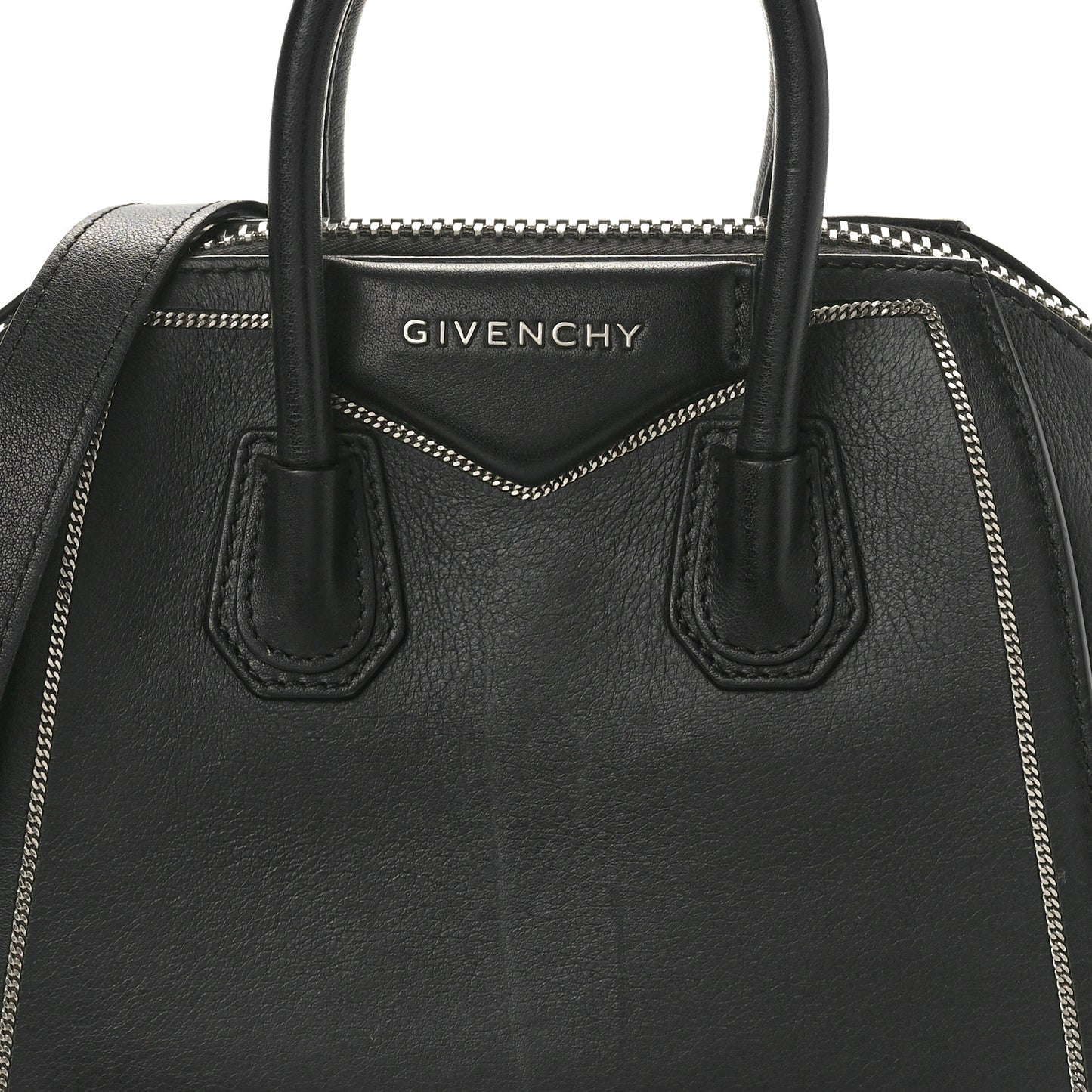 Calfskin Chain Detail Mini Antigona Black