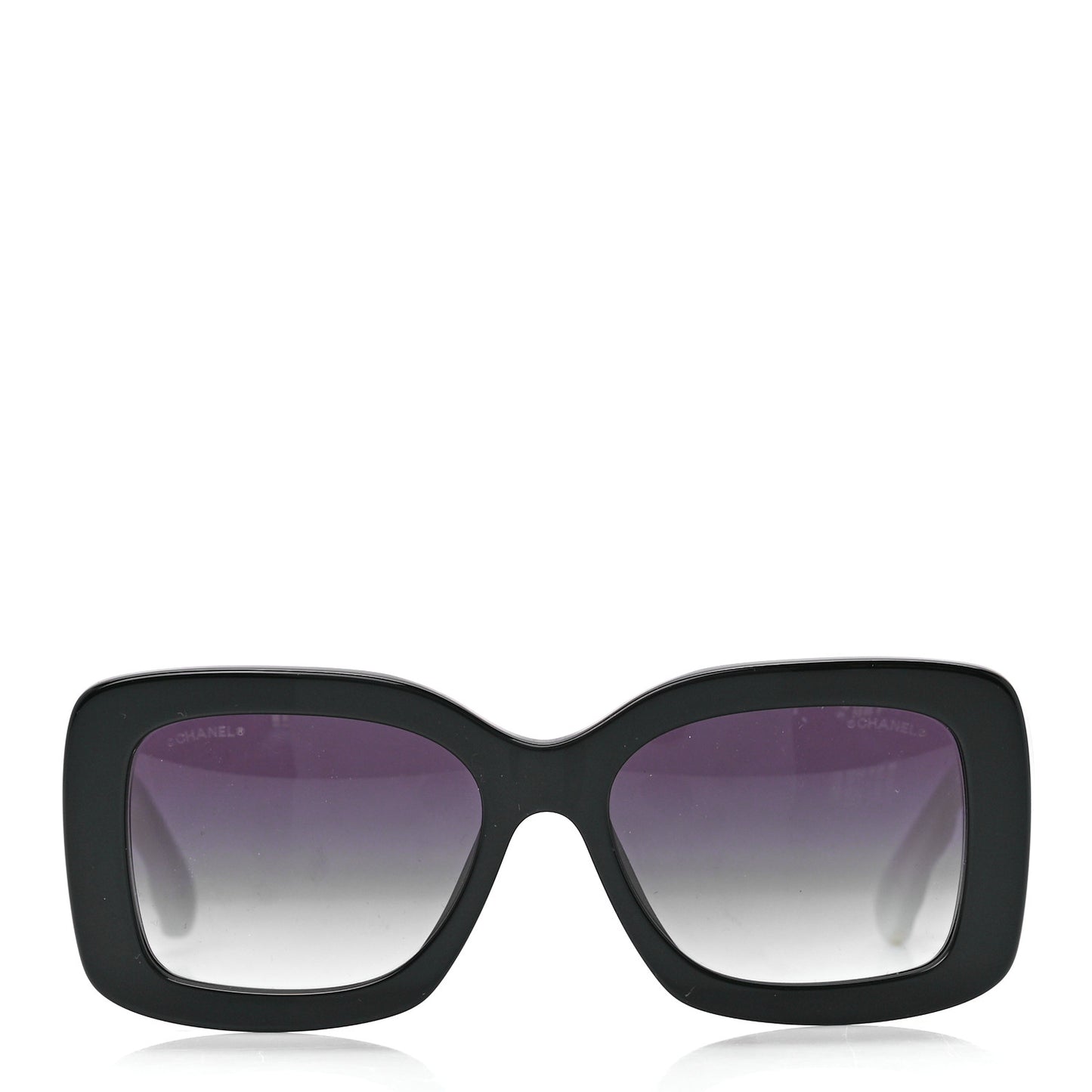 Acetate Quilted CC Rectangle Sunglasses 5483-A White Black