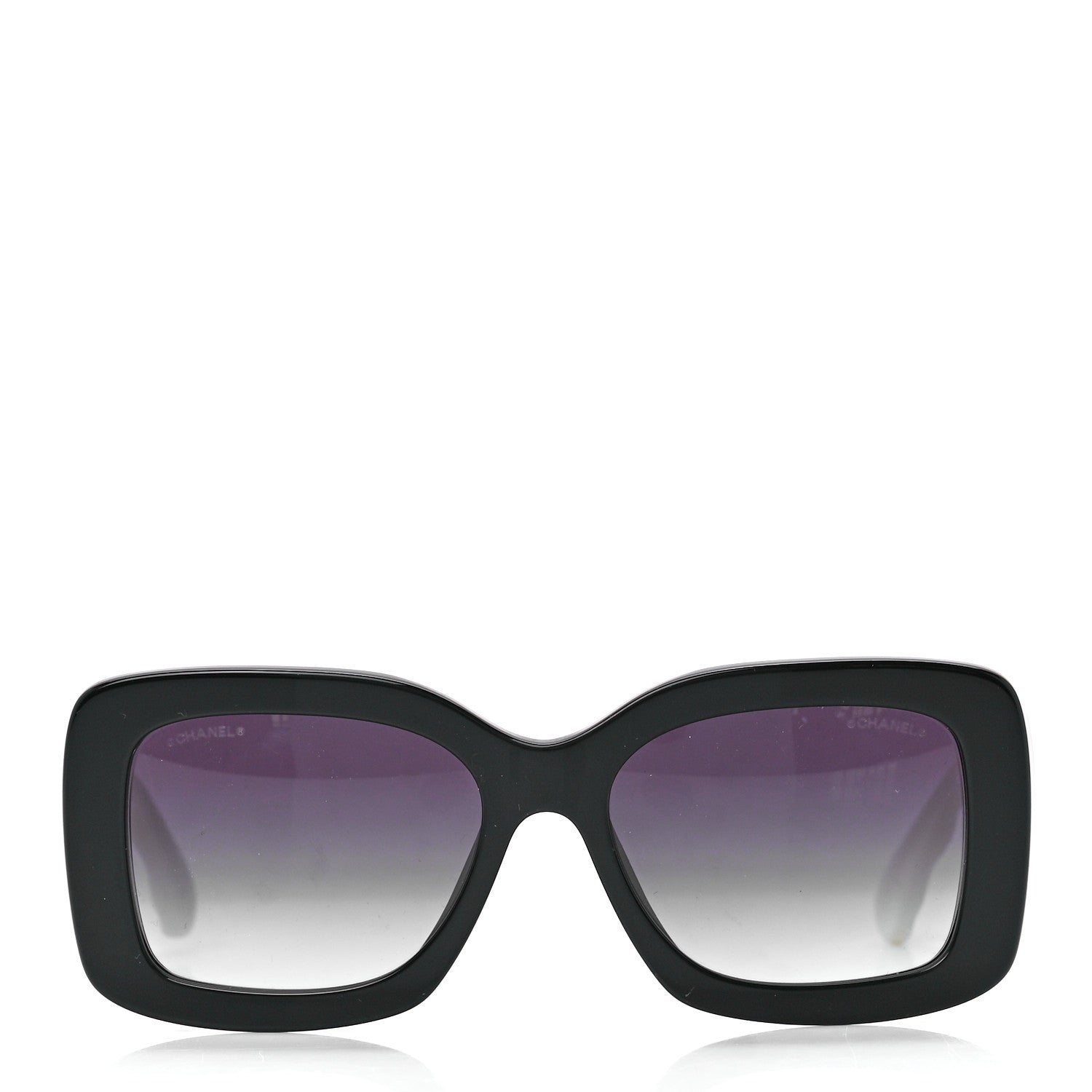 Chanel Acetate Quilted CC Rectangle Sunglasses 5483-A White Black 2 of 7