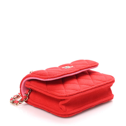 Chanel Jersey Quilted Micro Mini Flap Red 4 of 11