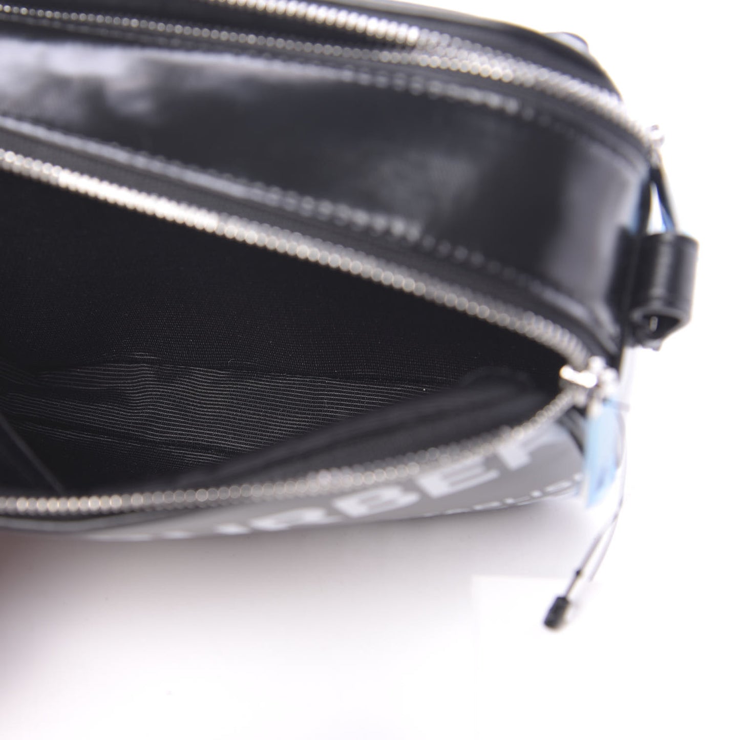 Coated Canvas Horseferry Print Micro Camera Bag Black