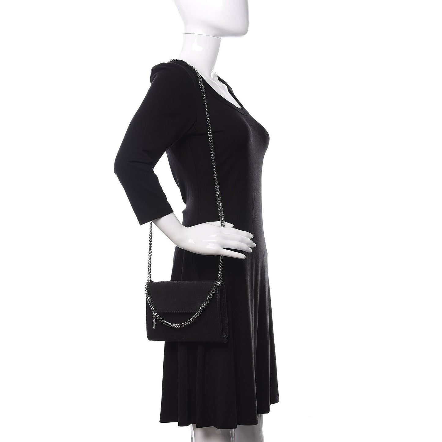 Shaggy Deer Mini Falabella Crossbody Bag Black