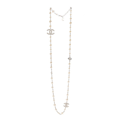 Chanel Pearl Crystal CC Long Necklace Gold 3 of 6
