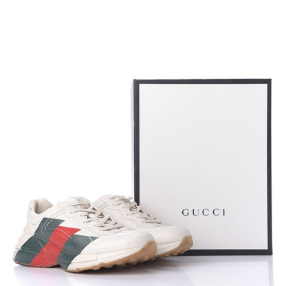 Gucci Calfskin Web Printed Mens Rhyton Sneakers 11.5 Mystic White 12 of 12