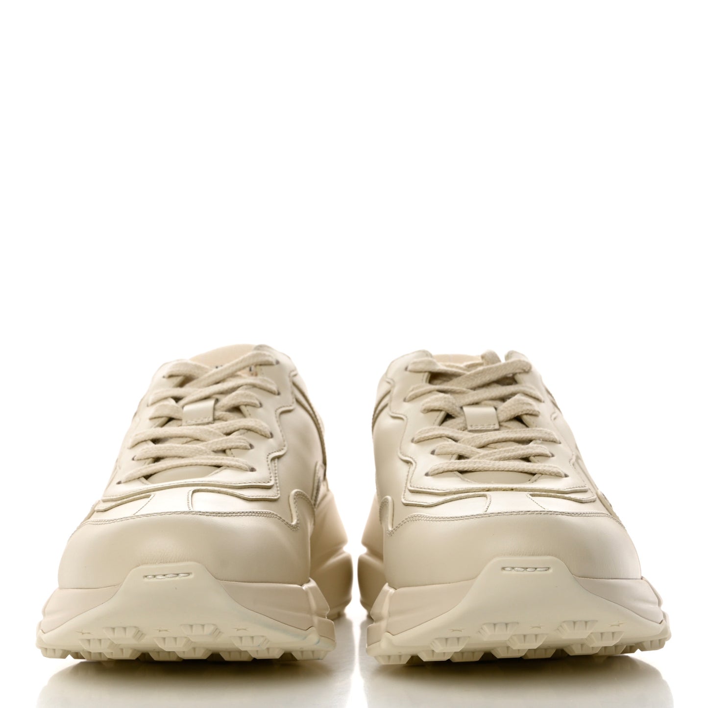 Calfskin Logo Womens Rhyton Sneakers 38 Ivory