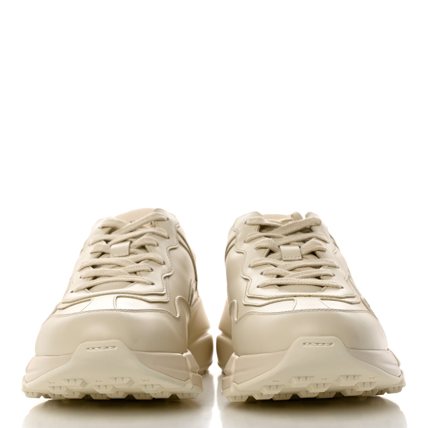 Gucci Calfskin Logo Womens Rhyton Sneakers 38 Ivory 2 of 9