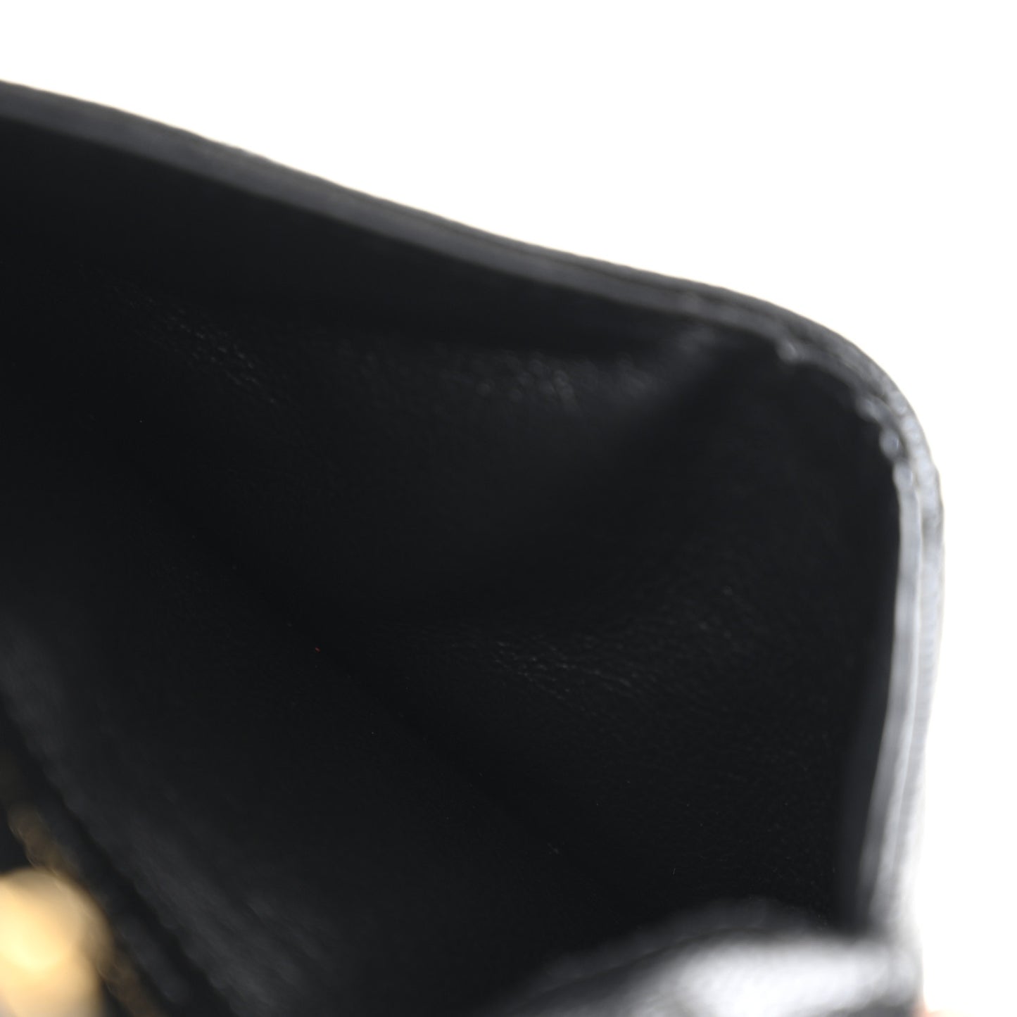 Grain De Poudre Matelasse Chevron Monogram Compact Wallet Black