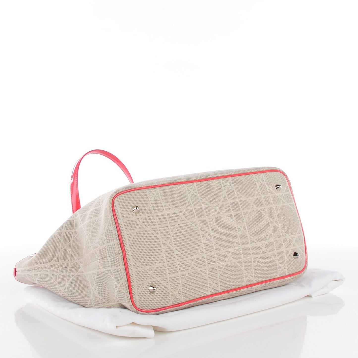 Canvas Cannage Medium Panarea Tote Beige Pink