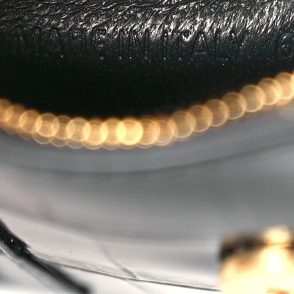 Balenciaga Shiny Calfskin Crocodile Embossed Hourglass Chain Cardholder Black 8 of 13