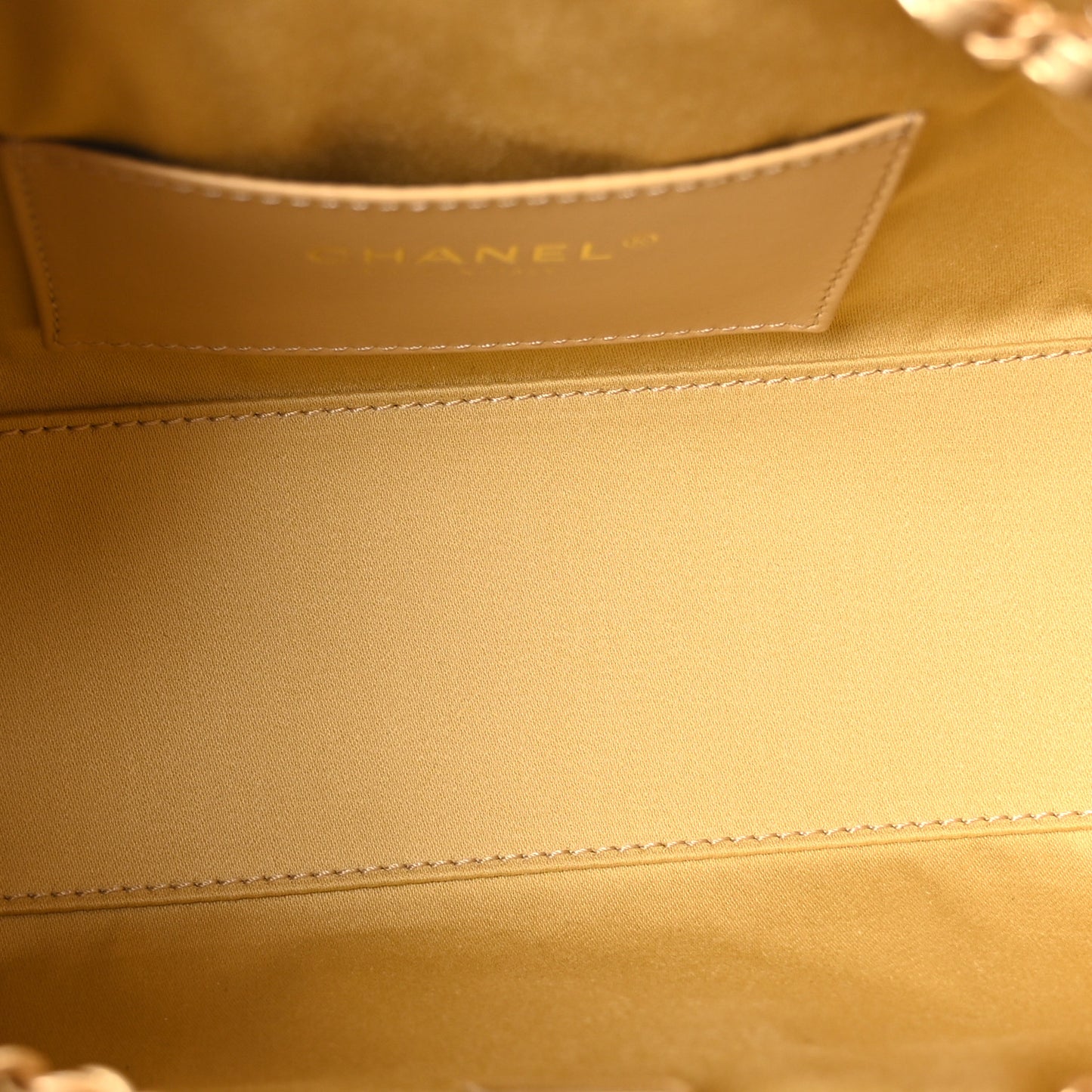 Metallic Caviar Quilted Mini Chanel 25 Handbag Gold