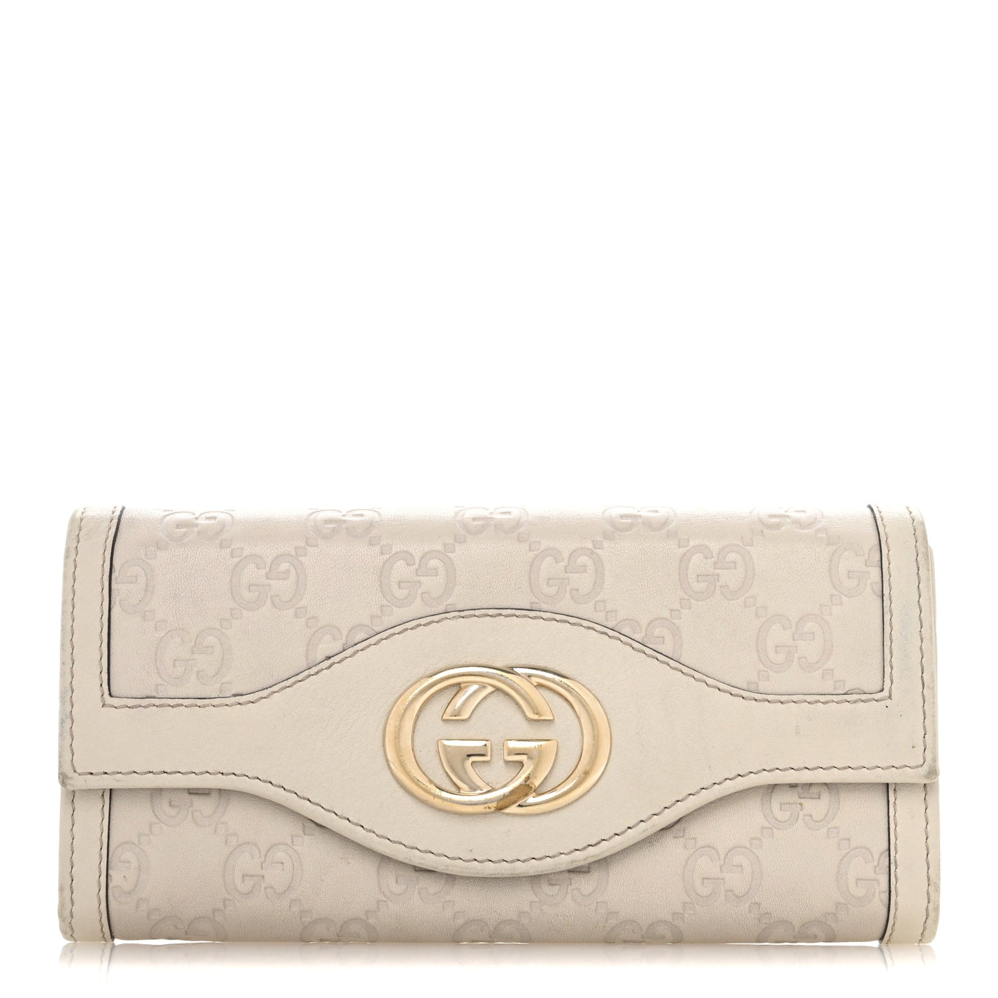 Guccissima Sukey Continental Wallet Off White