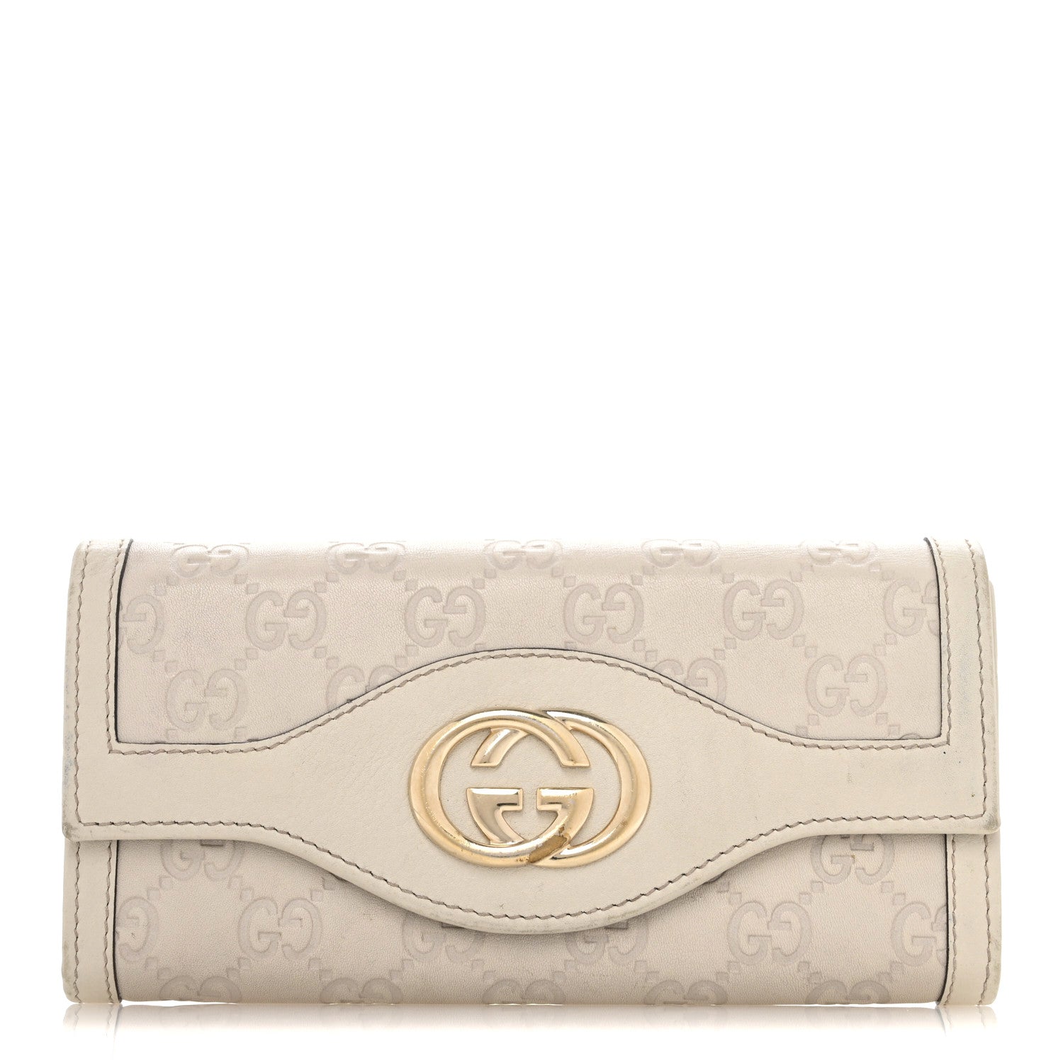 Gucci Guccissima Sukey Continental Wallet Off White 1 of 10