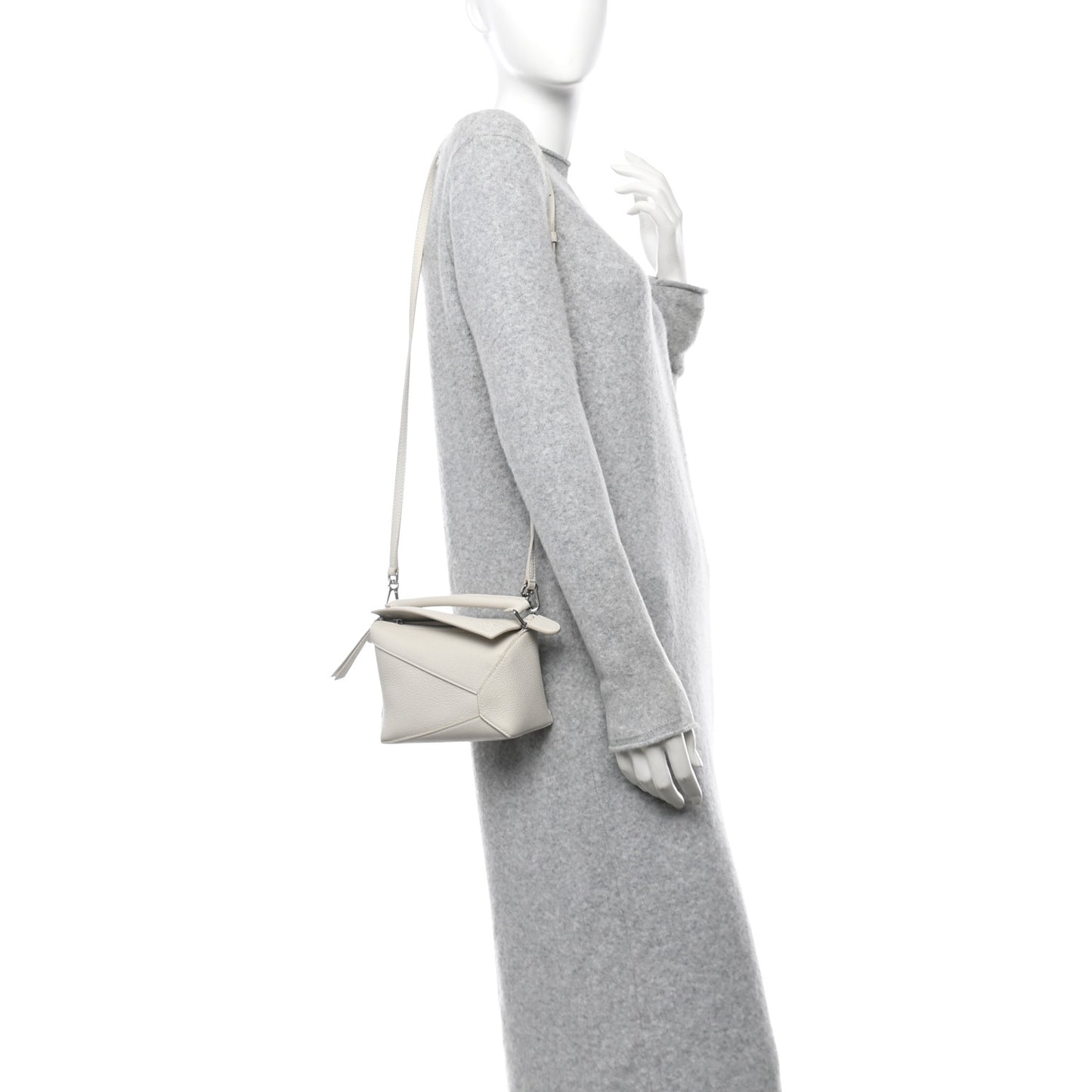 Calfskin Mini Puzzle Edge Bag Soft White