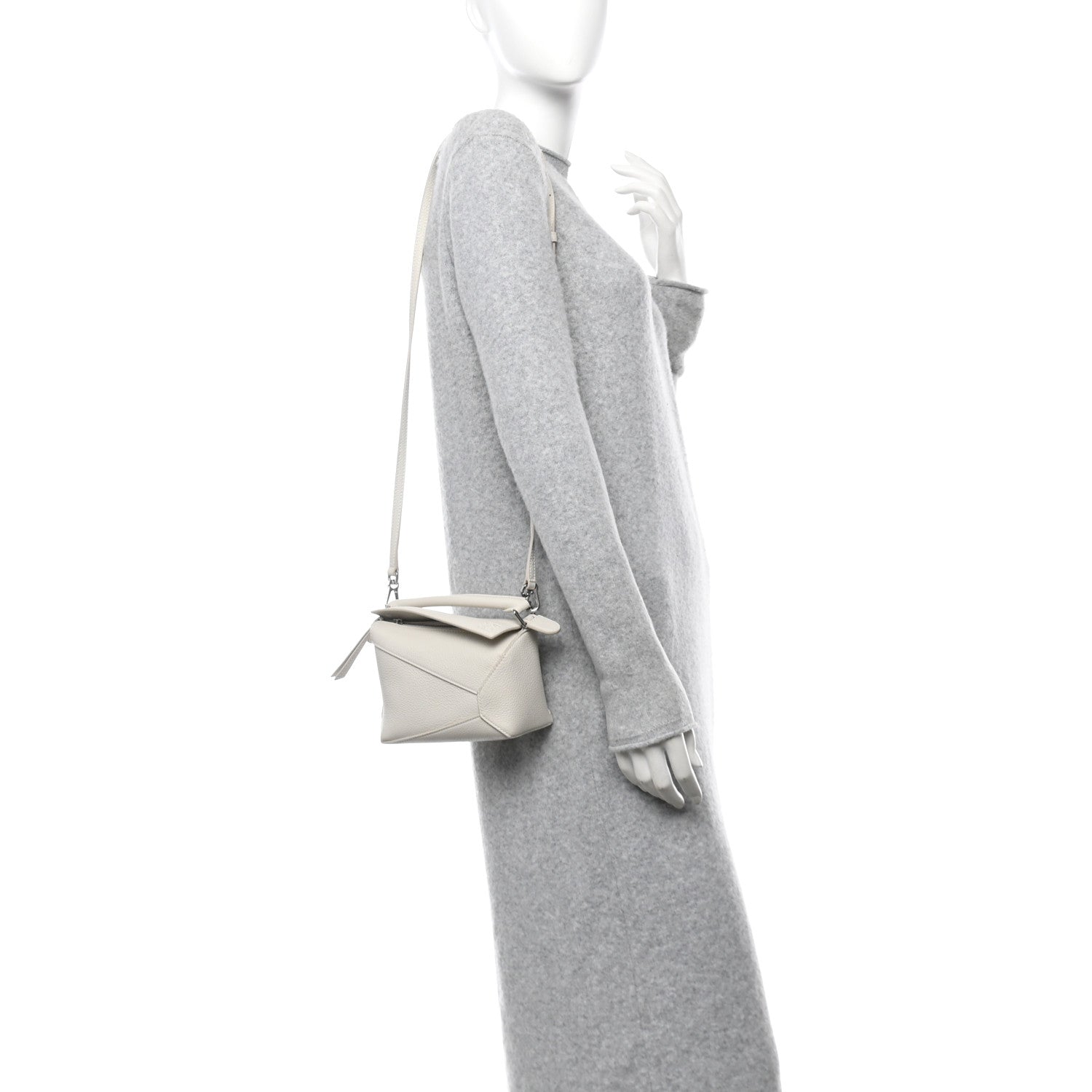 Loewe Calfskin Mini Puzzle Edge Bag Soft White 2 of 10