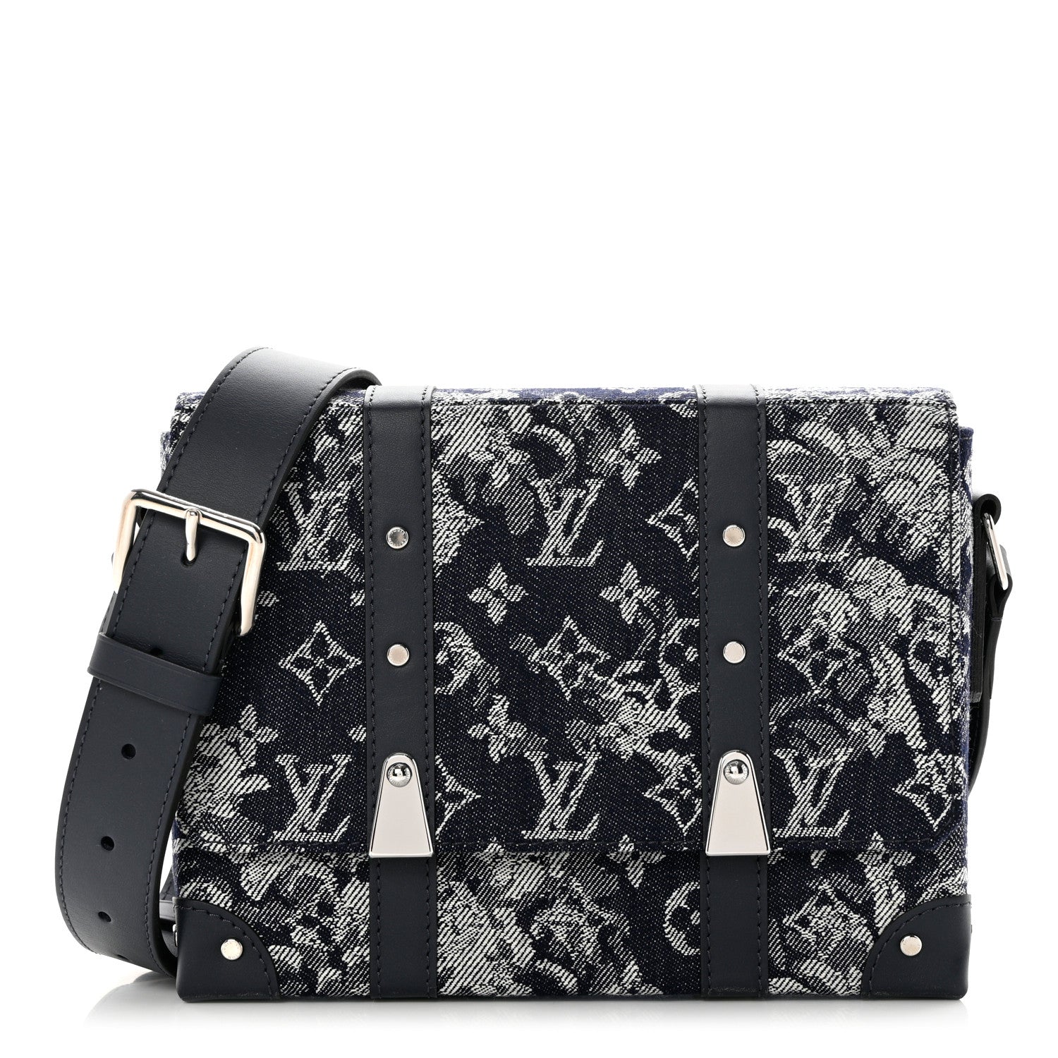 Louis Vuitton Monogram Tapestry Trunk Messenger Bleu 1 of 7