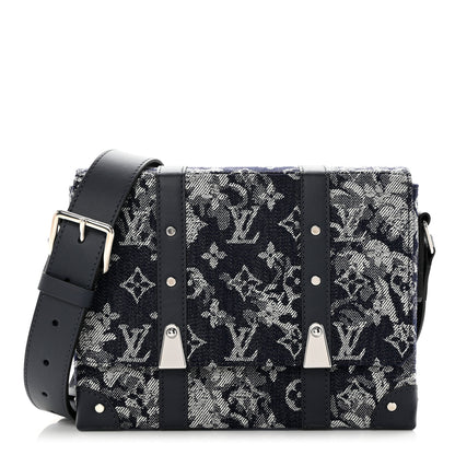Louis Vuitton Monogram Tapestry Trunk Messenger Bleu 1 of 7