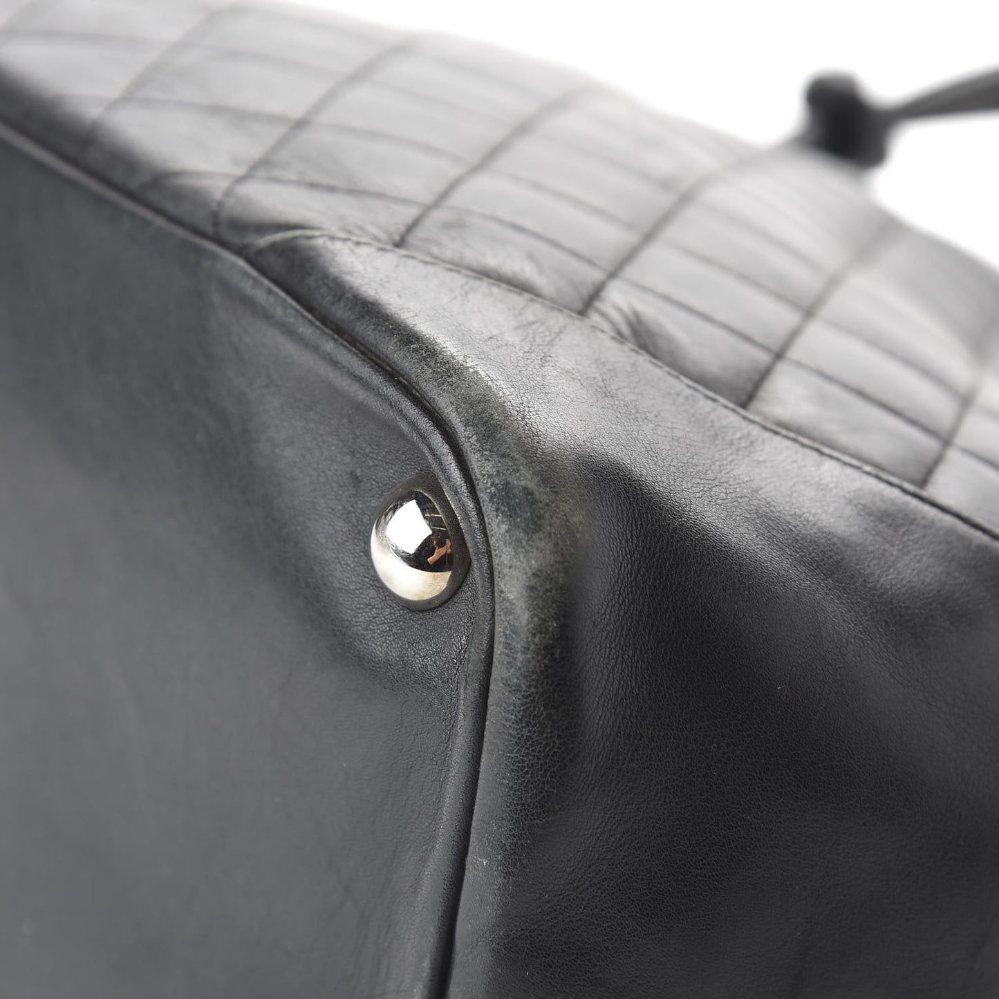 Calfskin Quilted Large Cambon Tote Black