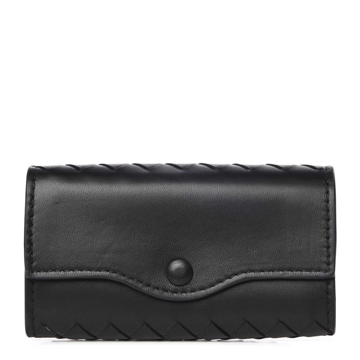 Bottega Veneta Nappa Intrecciato 6 Key Holder Black 1 of 9
