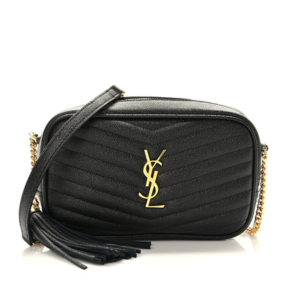 Saint Laurent Grain De Poudre Matelasse Monogram Mini Lou Camera Bag Black 1 of 9