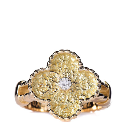 Van Cleef & Arpels 18K Yellow Gold Diamond Vintage Alhambra Ring 50 5.25 1 of 8