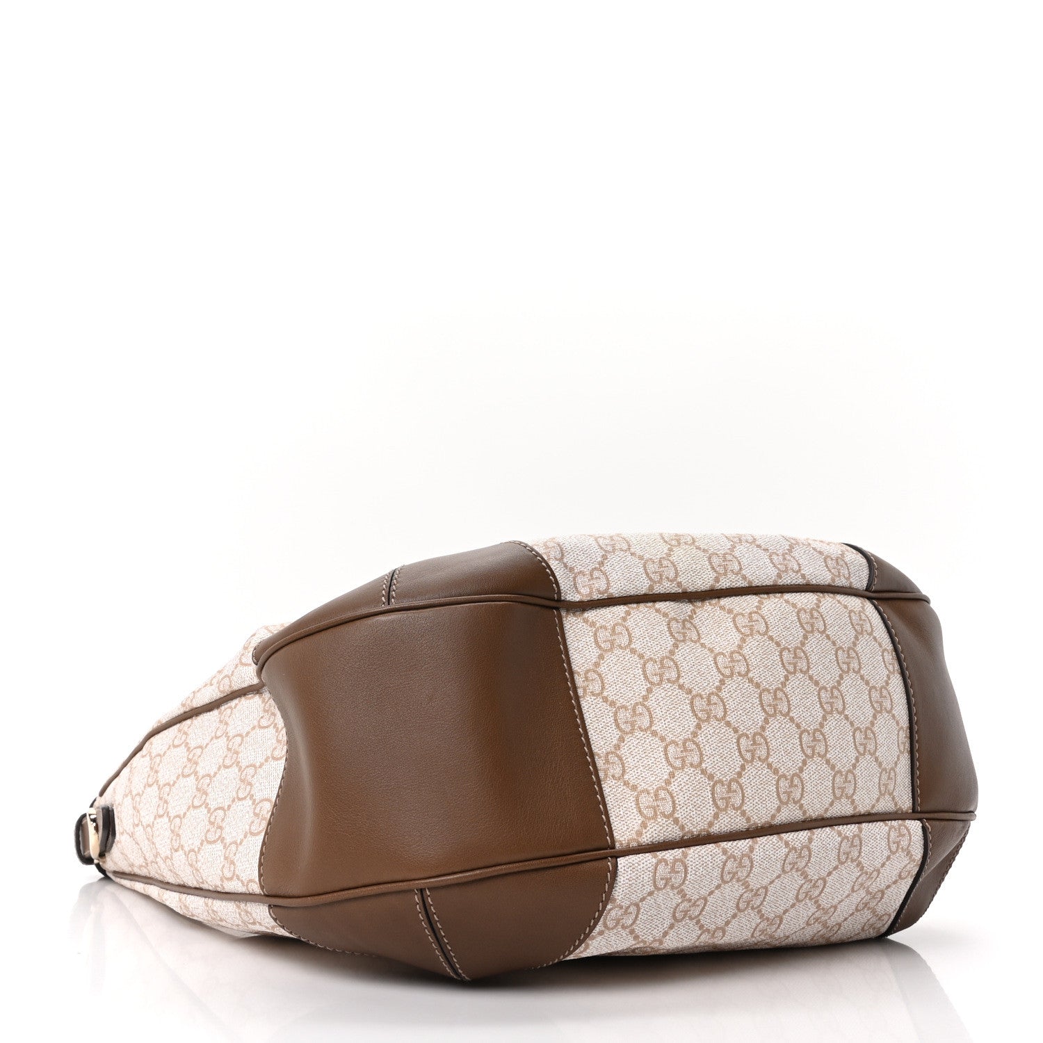 Gucci GG Supreme Monogram Margaux Calfskin Medium Nice Hobo New Mystic White Beige Brown 4 of 10