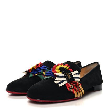 Christian Louboutin Velvet Womens Ascot Girl Loafers 38 Black 3 of 8