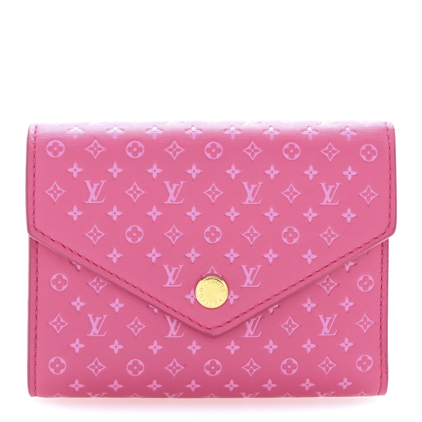 Calfskin Nanogram Embossed Victorine Wallet Rose