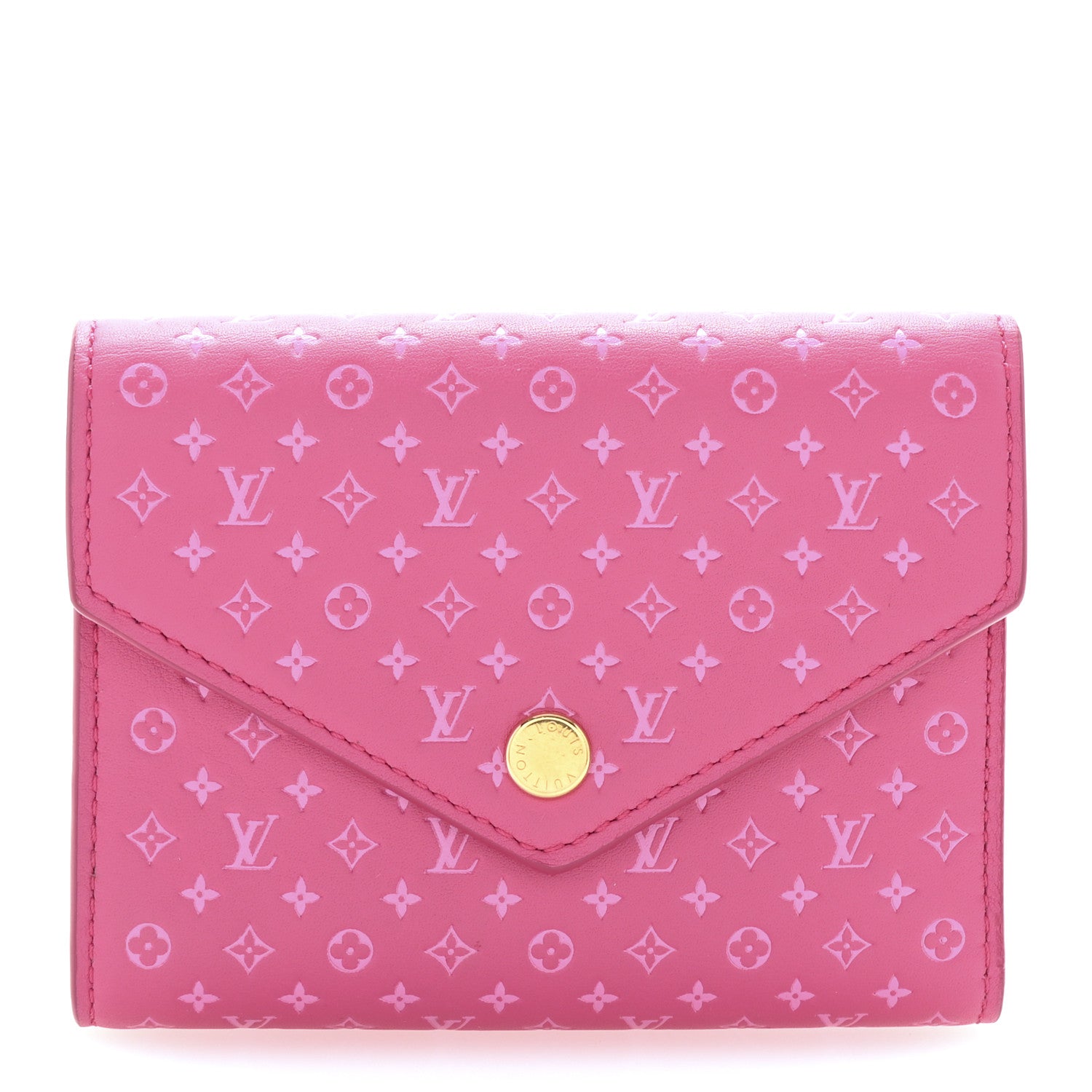 Louis Vuitton Calfskin Nanogram Embossed Victorine Wallet Rose 1 of 6