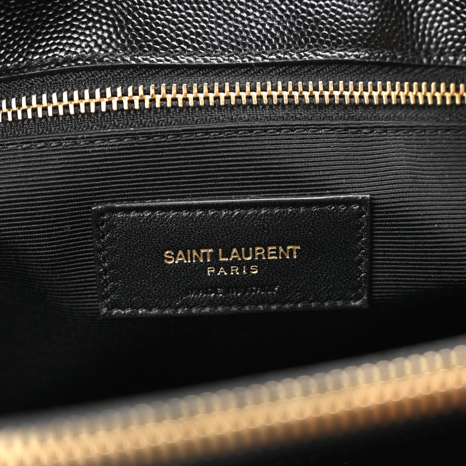 Saint Laurent Grain De Poudre Matelasse Chevron Monogram Shopping Bag Black 6 of 10