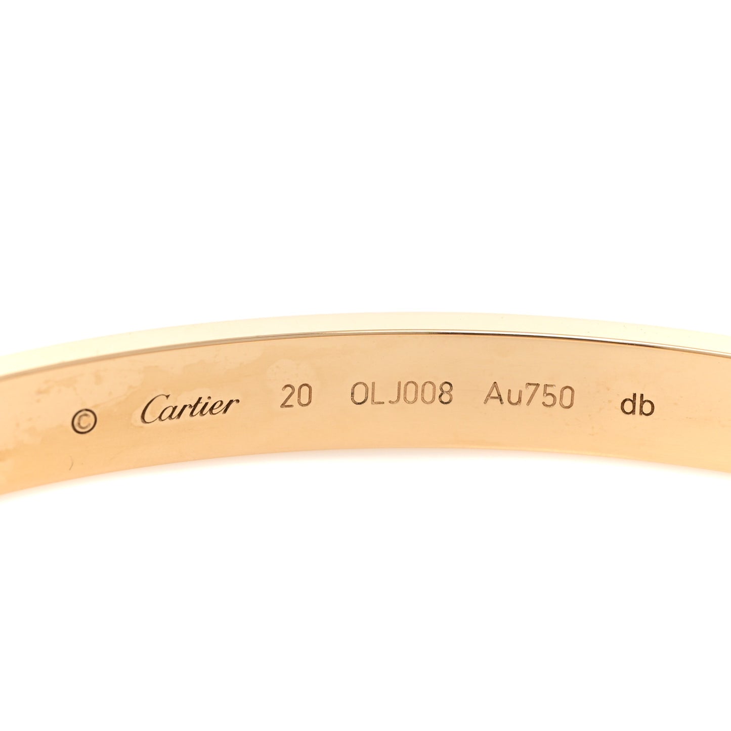 18K Yellow Gold LOVE Bracelet 20