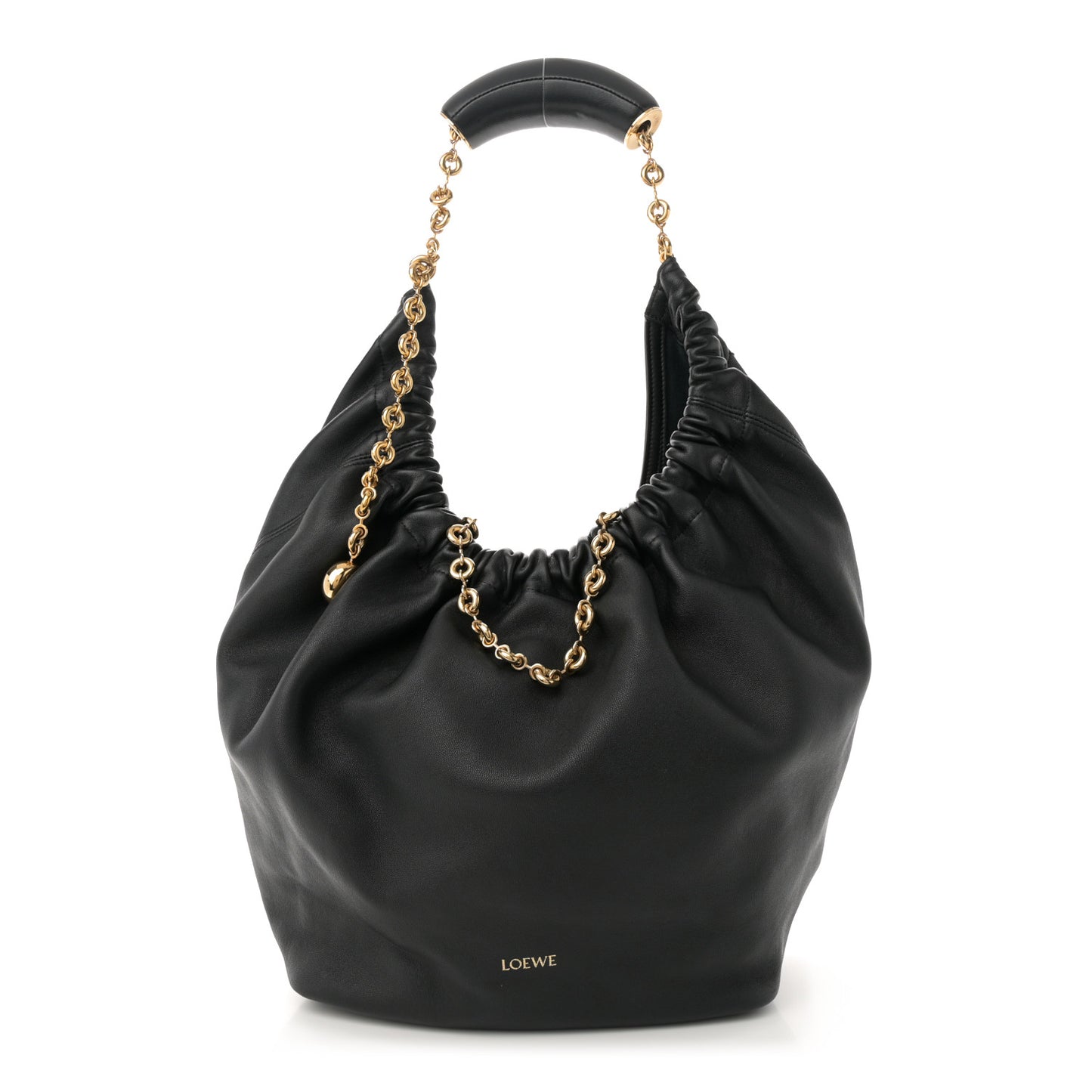 Buttery Nappa Medium Squeeze Bag Black