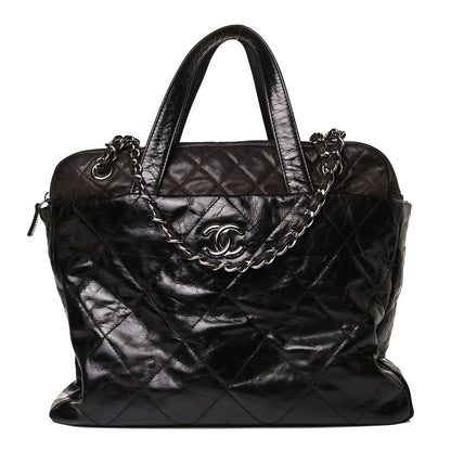 Chanel Glazed Calfskin Lambskin Portobello Tote Black 1 of 18