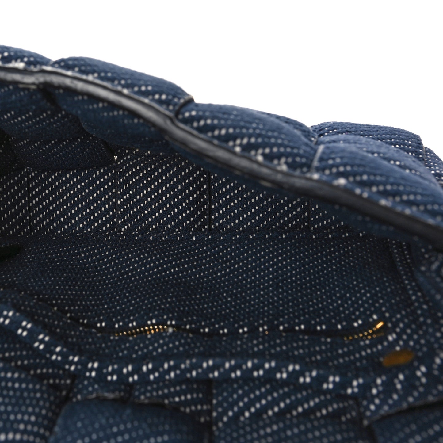 Denim Maxi Intrecciato Padded Cassette High Frequency Crossbody Bag Indigo