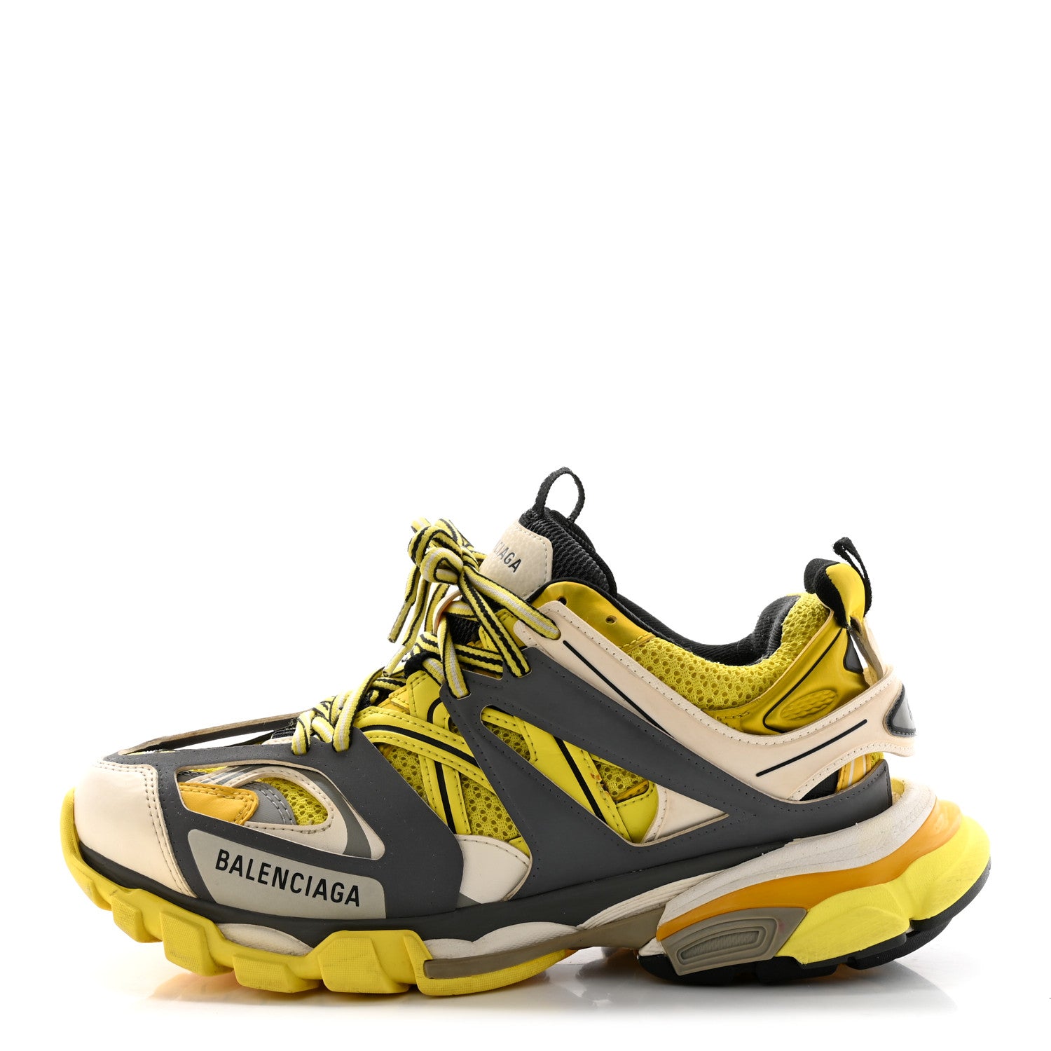Balenciaga Mesh Nylon Mens Track Sneakers 40 Yellow Black White 1 of 19