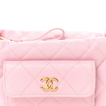 Chanel Caviar Quilted Polly Pocket Pouch Hobo Light Pink 8 of 11