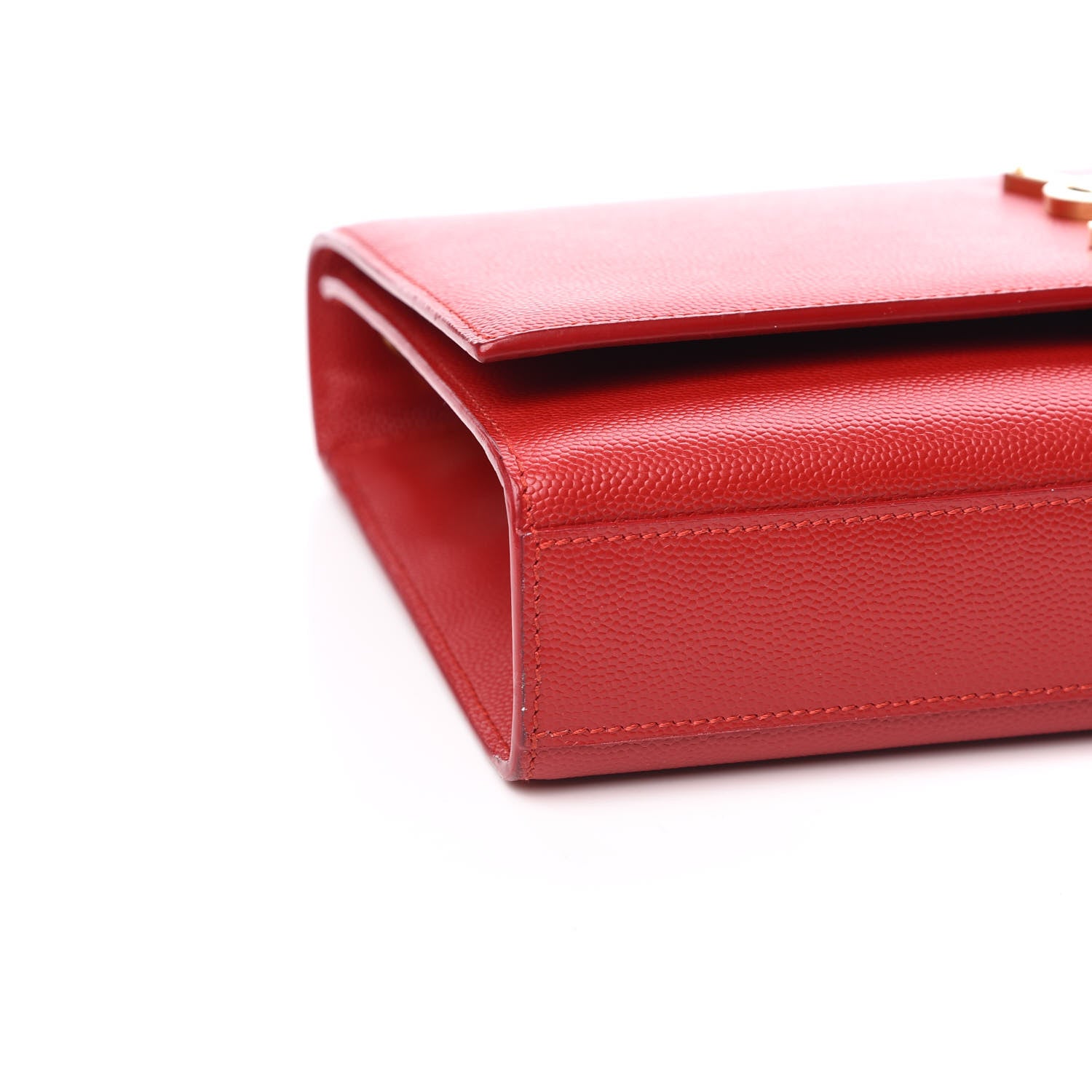 Saint Laurent Grain De Poudre Medium Monogram Kate Satchel Red 7 of 9