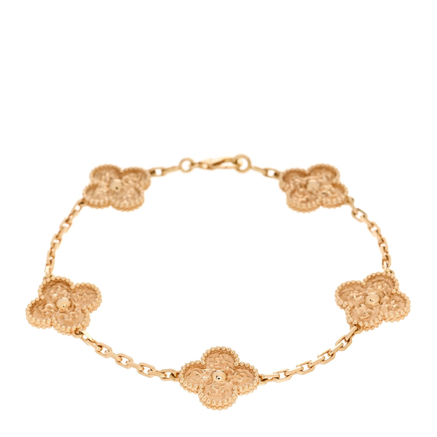 Van Cleef & Arpels 18K Yellow Gold 5 Motifs Vintage Alhambra Bracelet 1 of 4