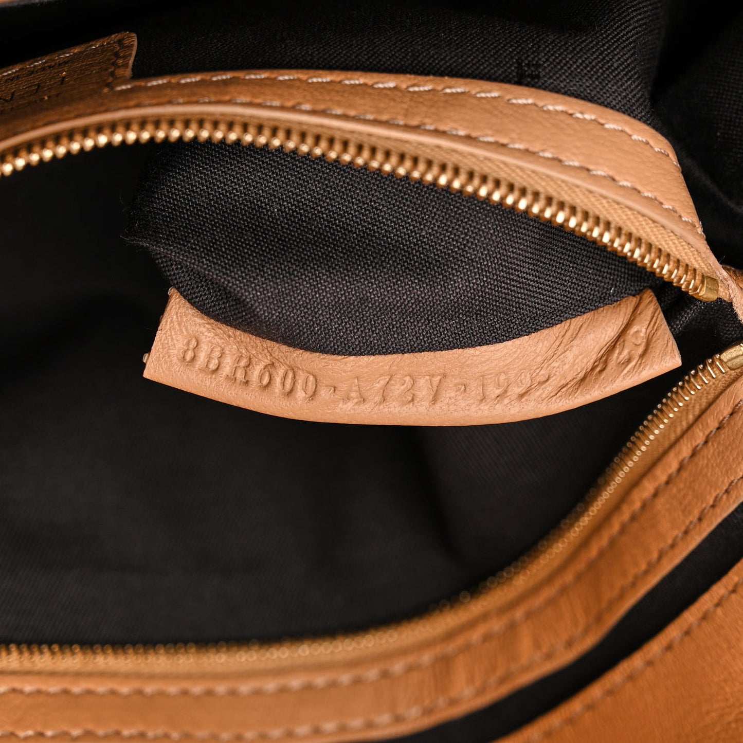 Nappa FF 1974 Embossed Baguette Miele Scuro