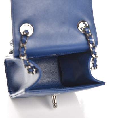 Chanel Lambskin Quilted Extra Mini Wallet On Chain WOC Navy 5 of 8