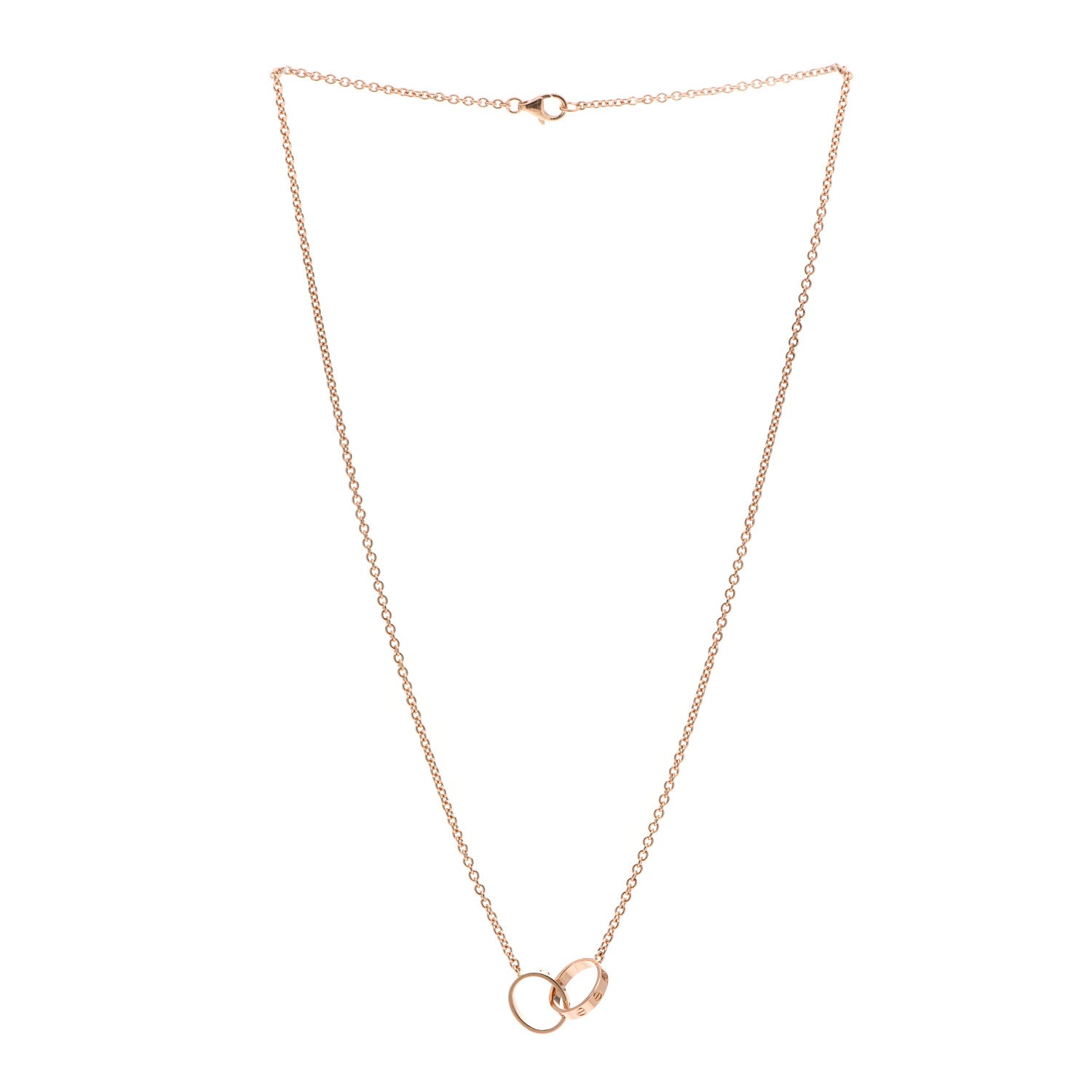 Cartier 18K Pink Gold Interlocking LOVE Necklace 3 of 6