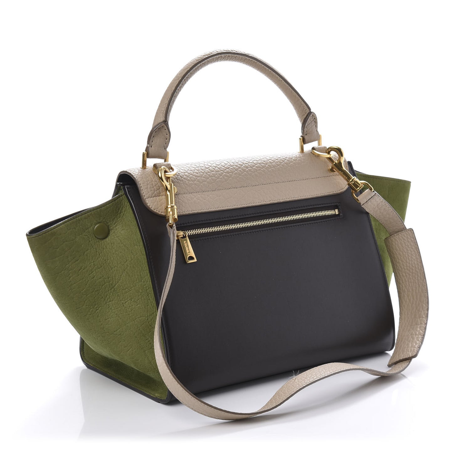 Bullhide Calfskin Small Tri-Color Trapeze Almond