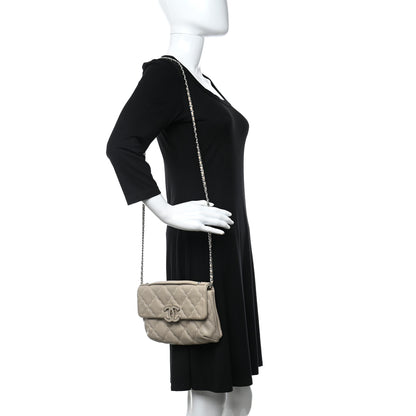 Chanel Calfskin Quilted Double Stitch Hamptons Clutch with Chain Beige Clair 2 of 11