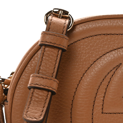 Gucci Pebbled Calfskin Oval Soho Shoulder Bag Beige Camelia 8 of 10