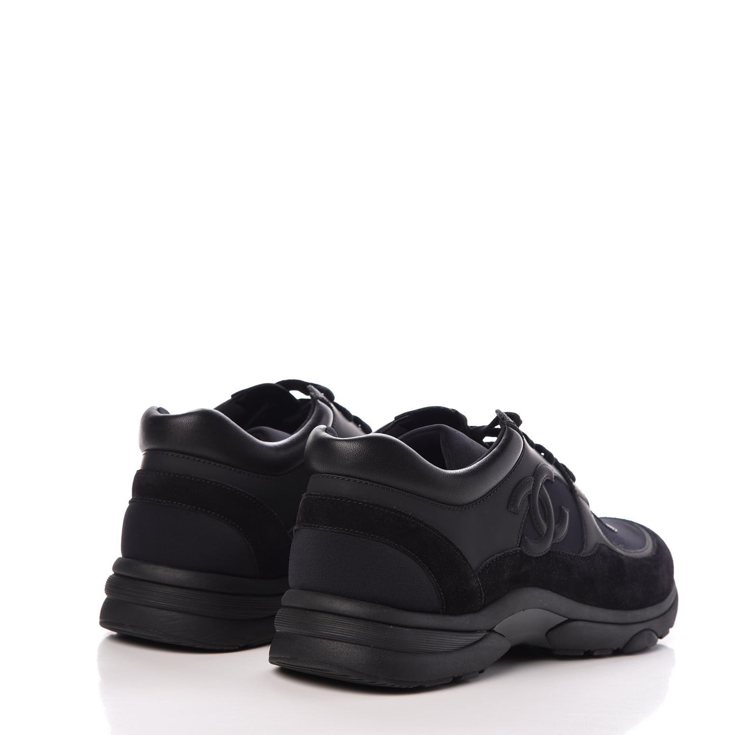 Suede Calfskin CC Sneakers 41 Black