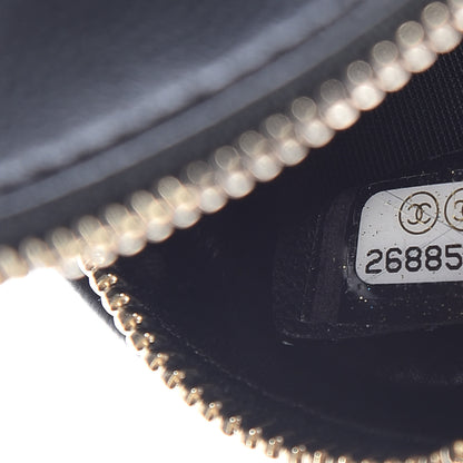 Chanel Lambskin Quilted Studded Round Clutch With Chain Black 7 of 8