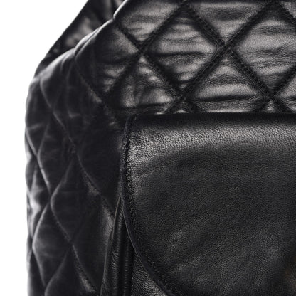 Chanel Lambskin Quilted Drawstring Backpack Black 11 of 11
