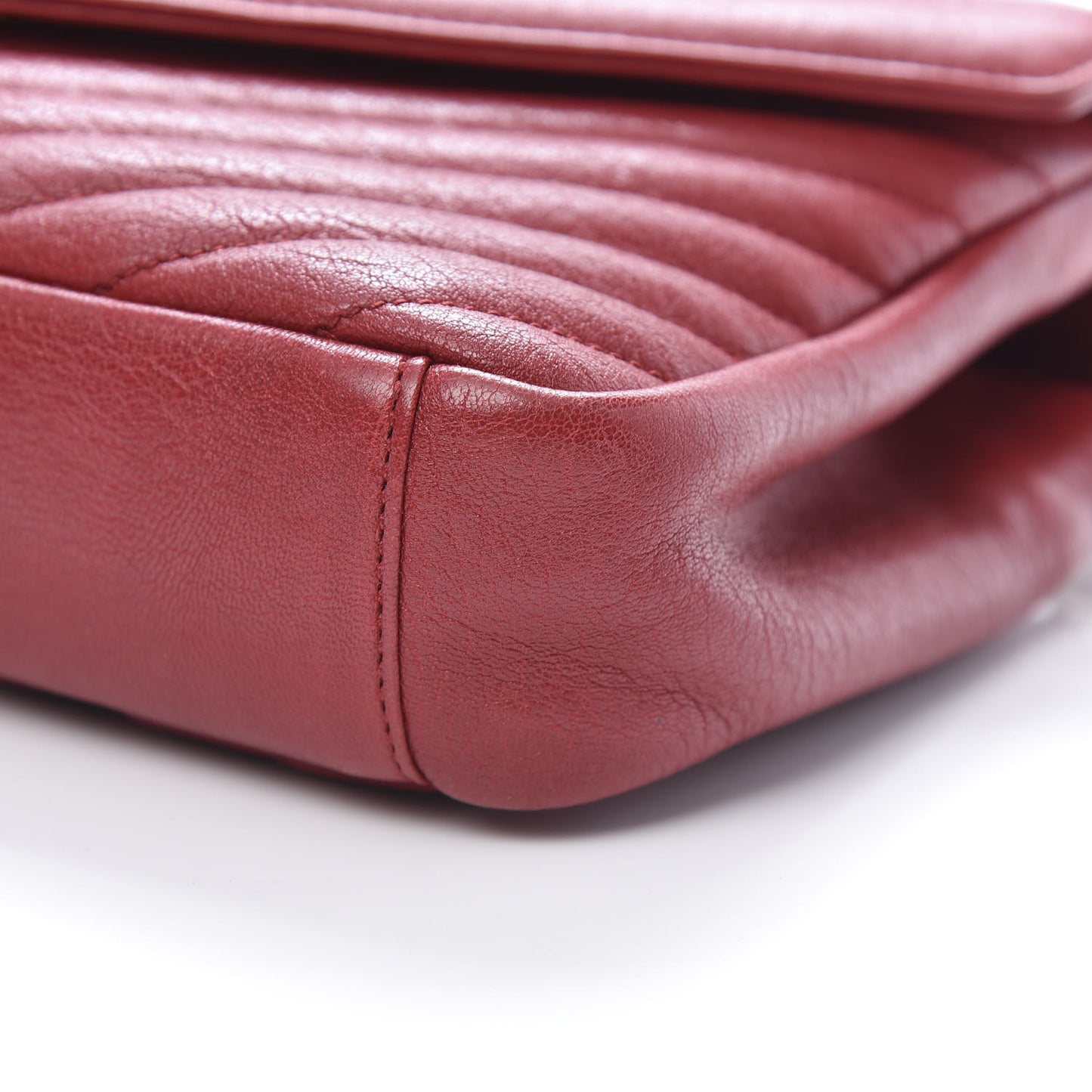 Sheepskin Matelasse Chevron Monogram Medium College Bag Rouge