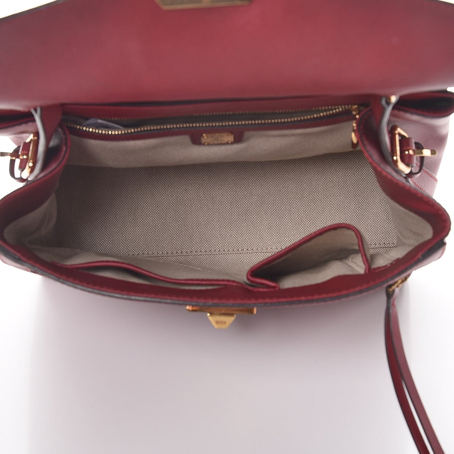 Calfskin Top Handle Satchel Red