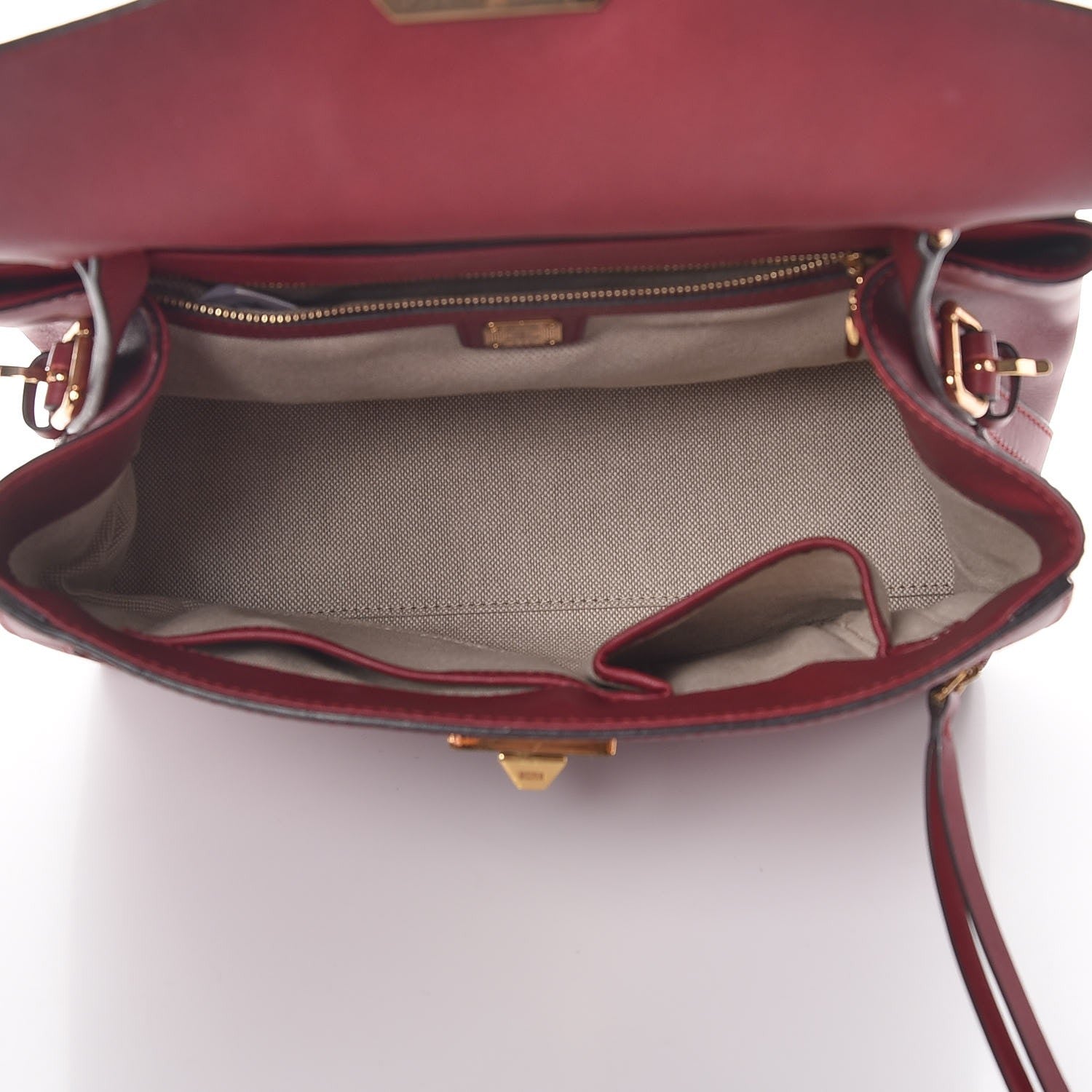 MCM Calfskin Top Handle Satchel Red 5 of 16