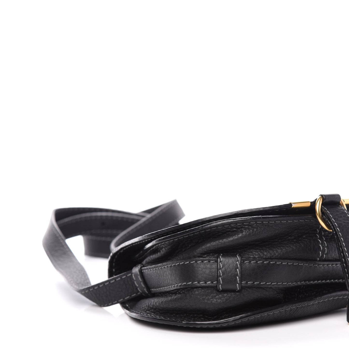 Calfskin Mini Marcie Round Crossbody Bag Black
